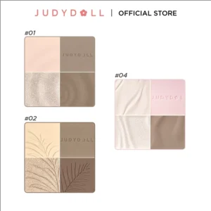 JUDYDOLL Phấn bắt sáng tạo khối 4 ô Highlight Contour Palette Tự nhiên Lâu trôi Chống nước 9g